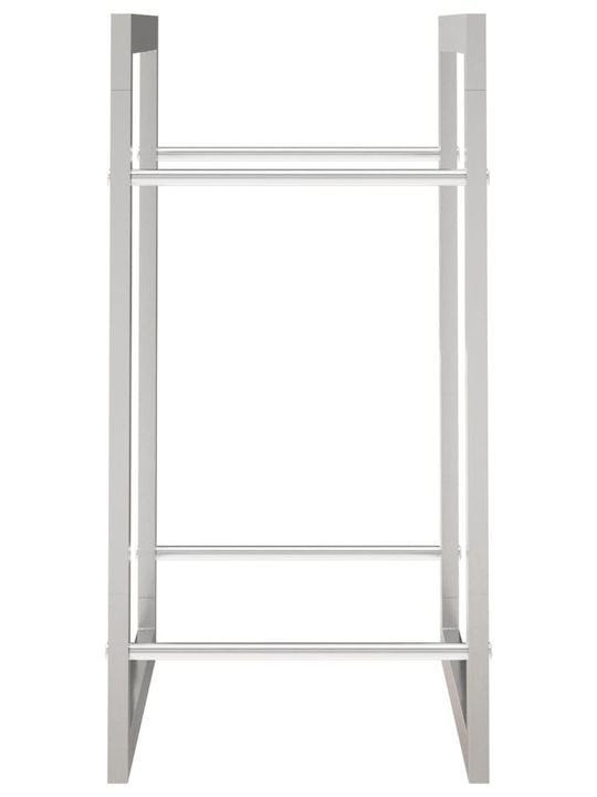 vidaXL Brennholz Inox Regal Holzlagerung 50x28x56cm