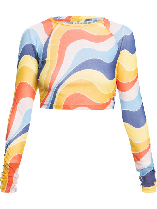 Just A Friend Women's Crop Top Long Sleeve Tiger Lily Cruz (NME3)