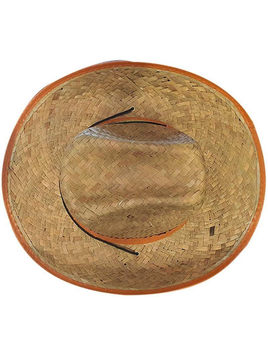 Straw hat with tie strap Ecru color 03-0360