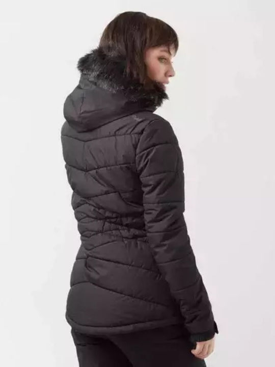 Κοντό Γυναικείο Puffer Μπουφάν για Χειμώνα Black