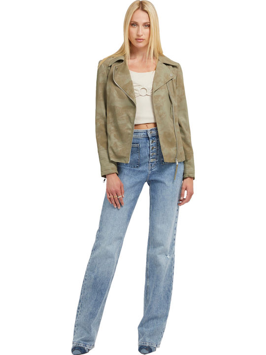 NEW AGNES Γυναικείο Biker Jacket Πολύχρωμο (F83X/DESERT GREEN MULTI)