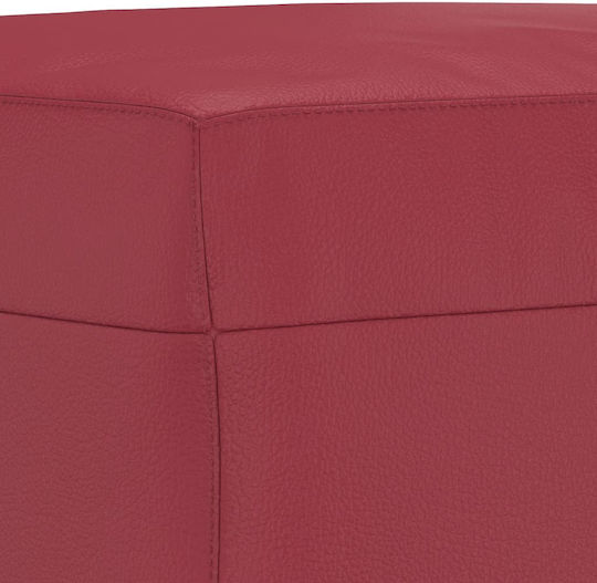 Living Room Furniture Set 3-Seater & 2-Seater & Stool Red