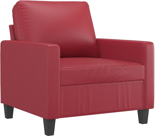 Living Room Furniture Set 3-Seater & 2-Seater & Armchair & Stool Red