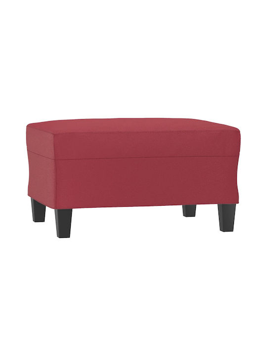 Burgundy Artificial Leather Footstool Upholstered 70x55x41cm