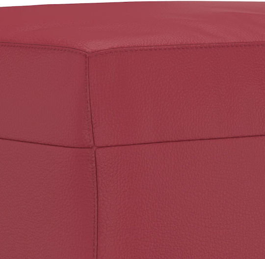 Fußhocker Mit Künstliches Leder Burgundisch 70x55x41cm