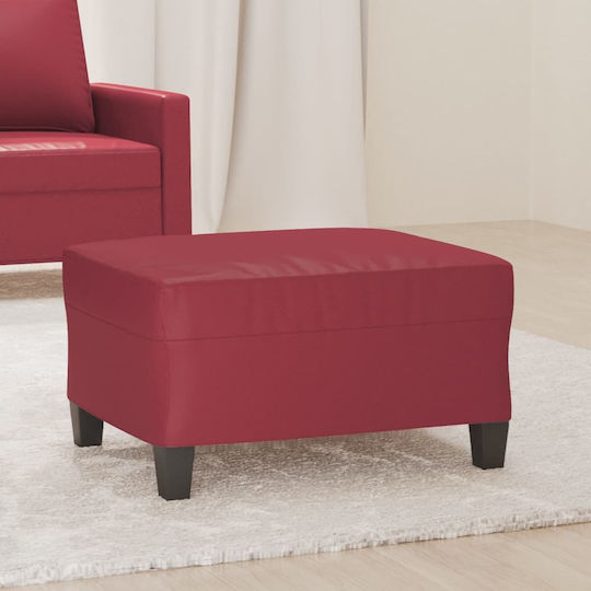 Fußhocker Mit Künstliches Leder Burgundisch 70x55x41cm