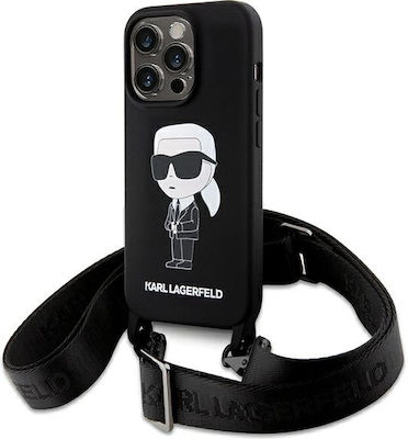 Karl Lagerfeld Umschlag Rückseite Silikon / Kunststoff Schwarz (iPhone 15 Pro)