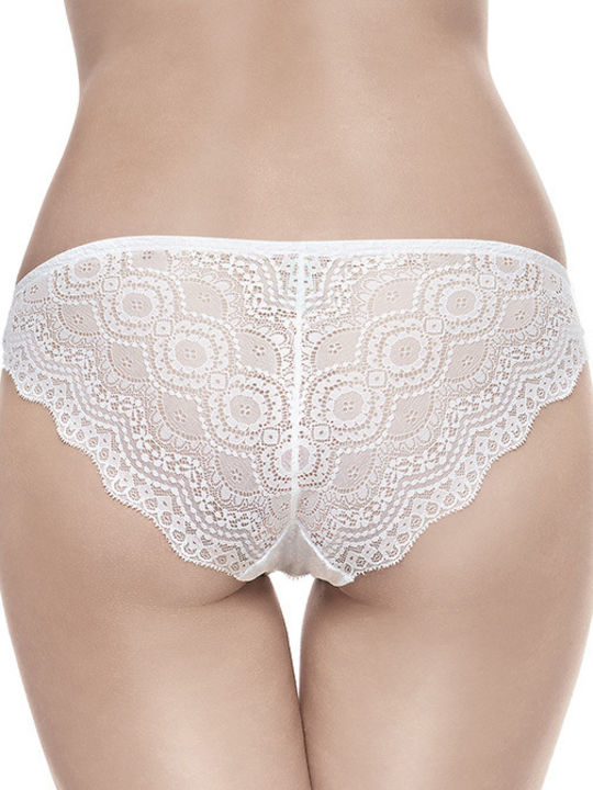 Infiore Damen Slip mit Spitze White