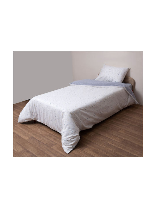Viopros Kids Duvet Cover Set Single with Pillowcase Cotton White 160x240cm