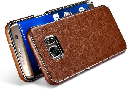Xoomz Back Cover Piele artificială Maro (Galaxy S7 Edge)