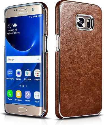Xoomz Back Cover Piele artificială Maro (Galaxy S7 Edge)
