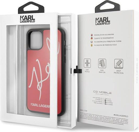 Karl Lagerfeld Signature Back Cover Πλαστικό Κόκκινο (iPhone 11 Pro)