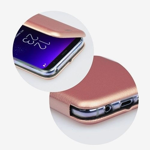 Book Δερματίνης Ροζ Χρυσό (Huawei P40 Pro)