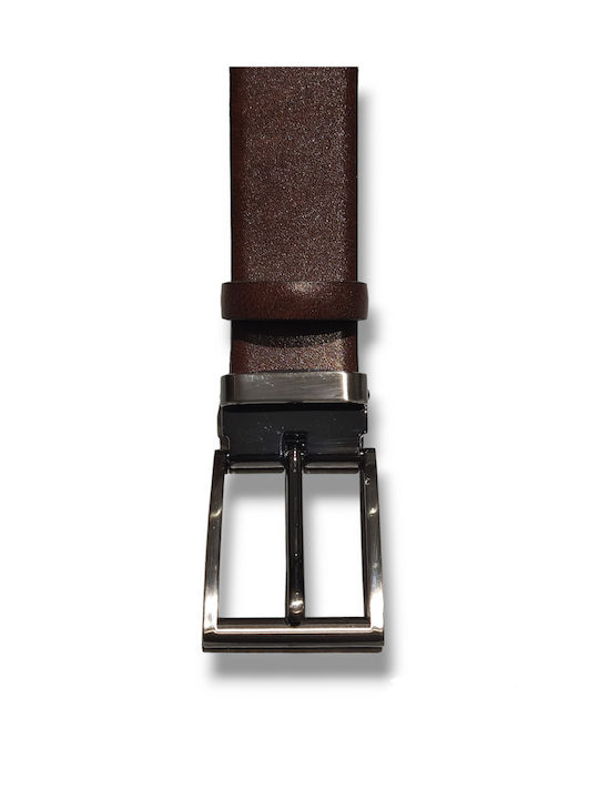 Men's leather belt Nino Venturi brown color