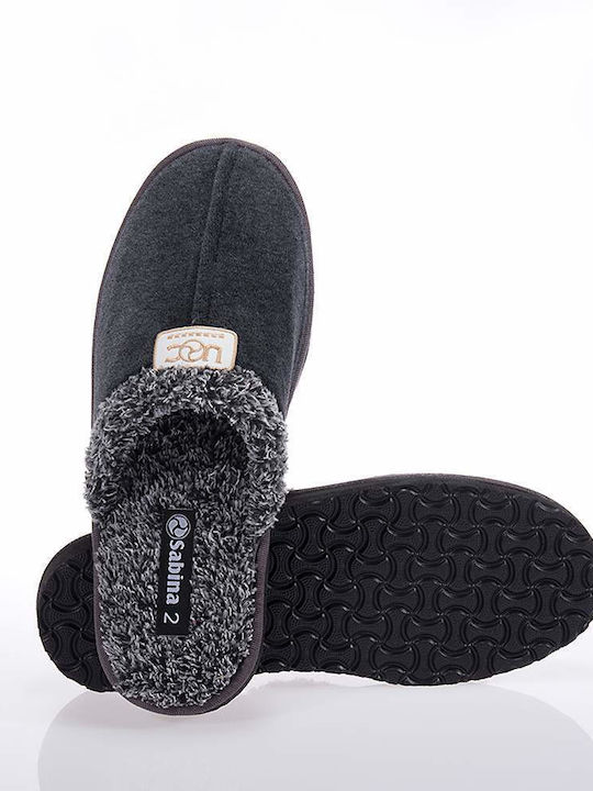 SABINA SA141 GREY-BLACK SLIPPERS