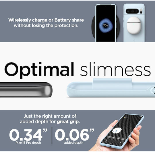 Spigen Thin Fit Back Cover Silicone Blue (Google Pixel 8 Pro)