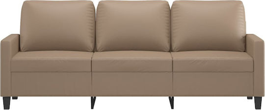 Canapea Cu Trei Locuri Din Piele Ecologică Culoare Capucino 198x77x80 cm