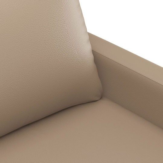 Canapea Cu Trei Locuri Din Piele Ecologică Culoare Capucino 198x77x80 cm