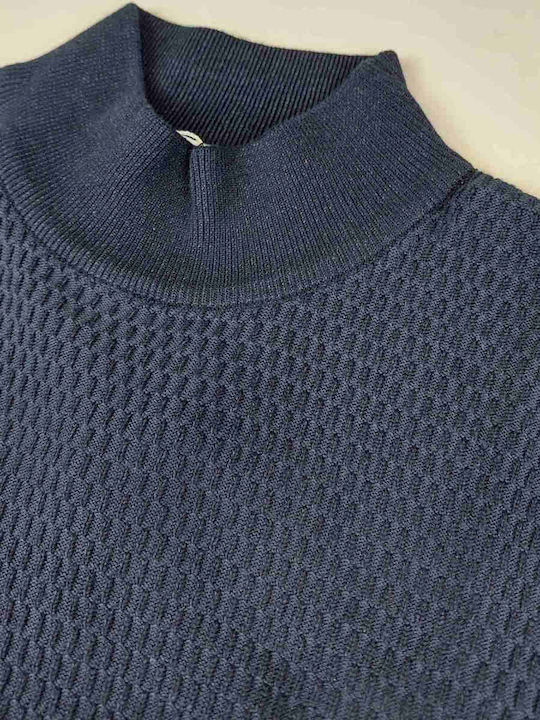 Beneto Maretti Men's Long Sleeve Sweater Turtleneck Blue.