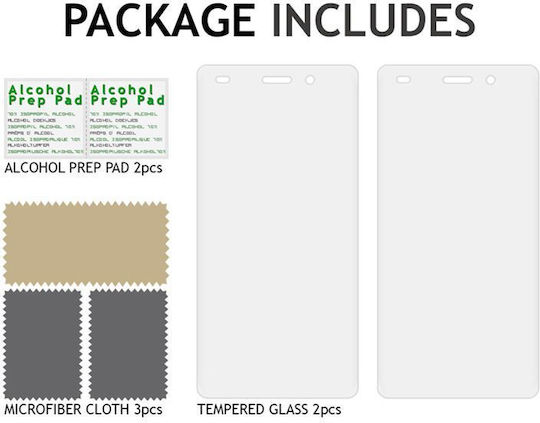 Huawei 2.5D 0.3mm Tempered Glass 2pcs (Huawei P8 Lite)