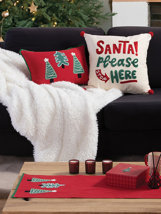 Nef-Nef Homeware Weihnachtsdekoratives Kissen Rechteckig Rot 30x45cm