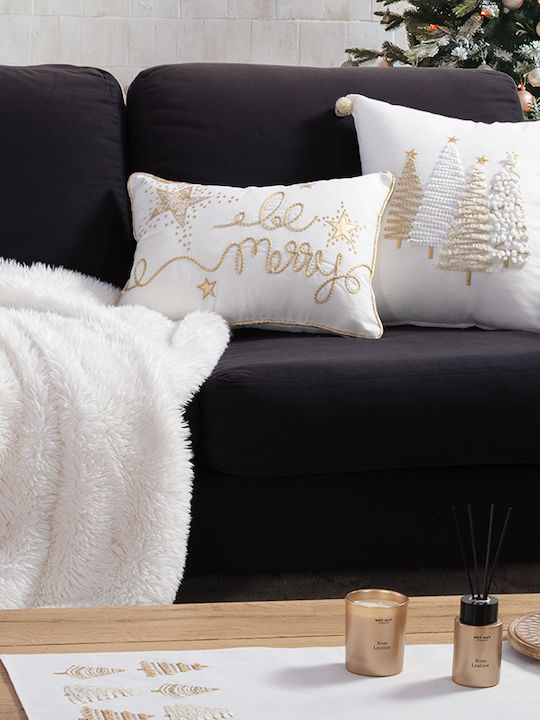 Nef-Nef Homeware Perna Decorativă de Crăciun Oblong Alb 30x45buc