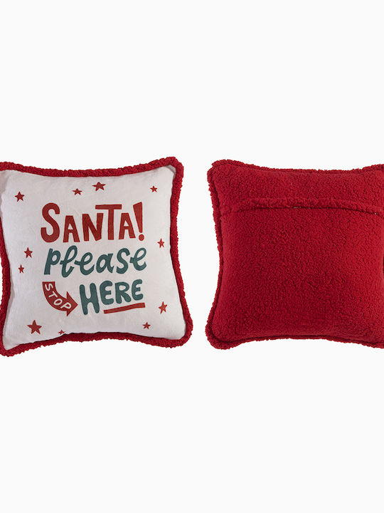 Nef-Nef Homeware Christmas Decorative Pillow Please Square White 50x50cm