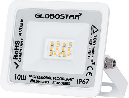 GloboStar Atlas Waterproof LED Floodlight 10W Warm White 2700K IP67