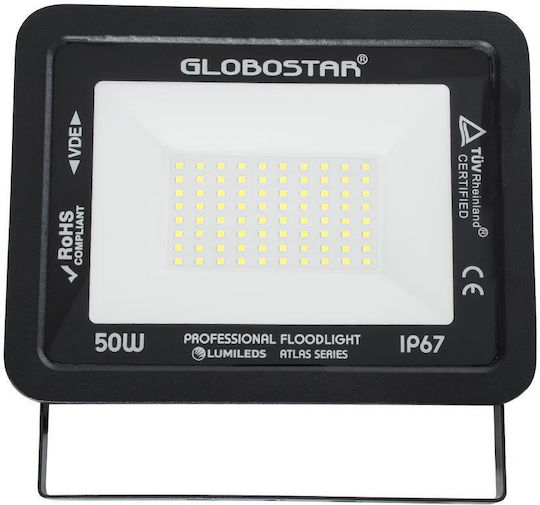 GloboStar Atlas Waterproof LED Floodlight 50W Cold White 6000K IP67