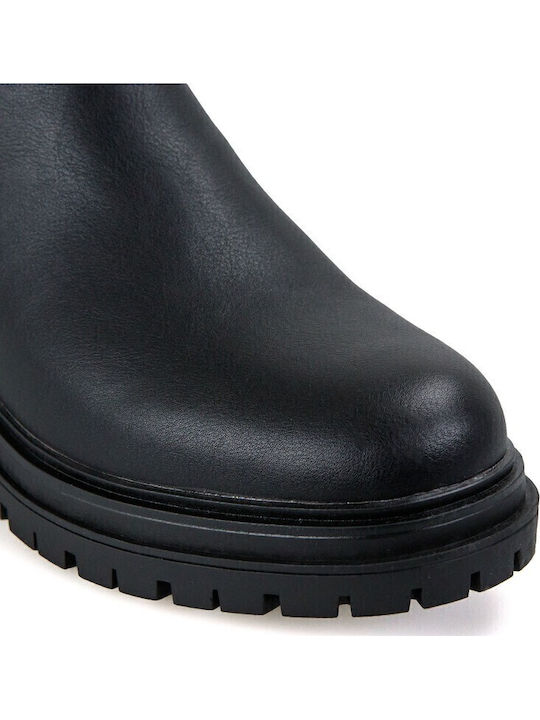 Courtney Moto Women's Ankle Boots with Medium Heel Black