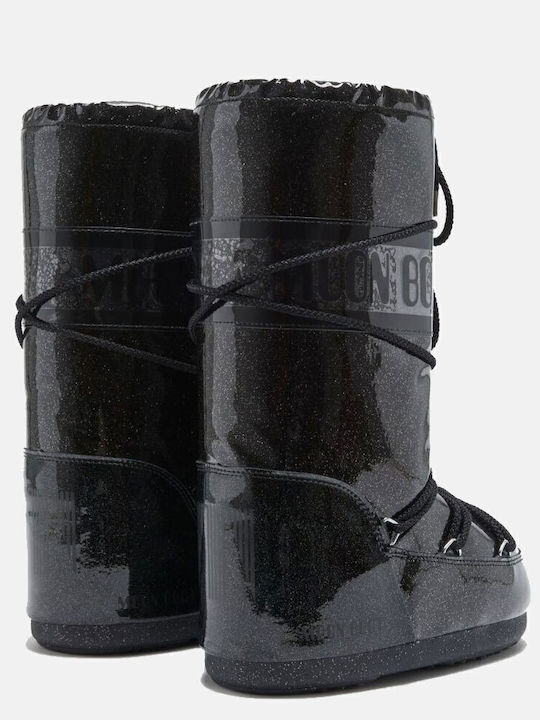 Snow Boots with Laces Black