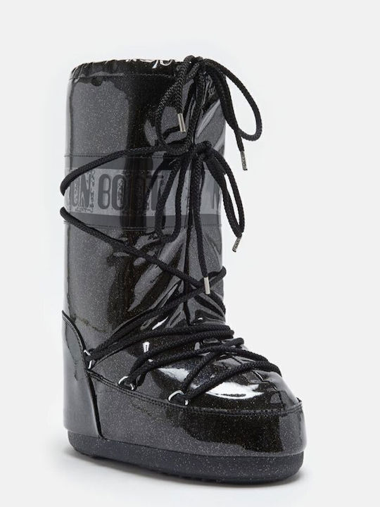 Snow Boots with Laces Black