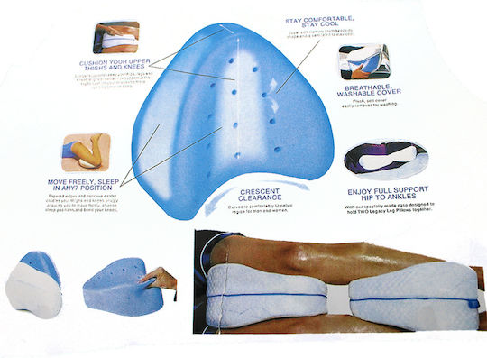 Anatomic Leg Separator Pillow with Memory Foam 25x25x14cm White