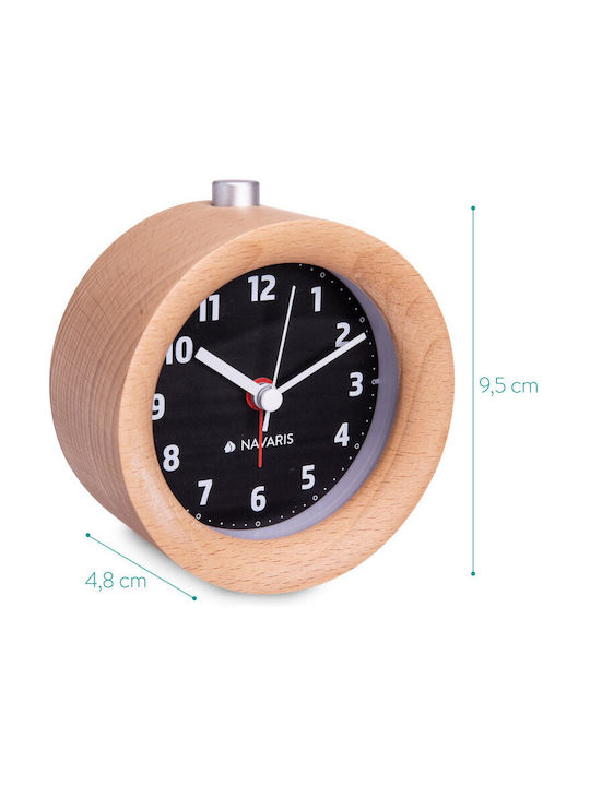 Navaris Navaris Tabletop Clock with Indicators Wooden with Alarm Clock Black