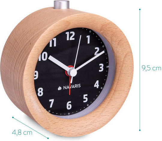 Navaris Navaris Tabletop Clock with Indicators Wooden with Alarm Clock Black