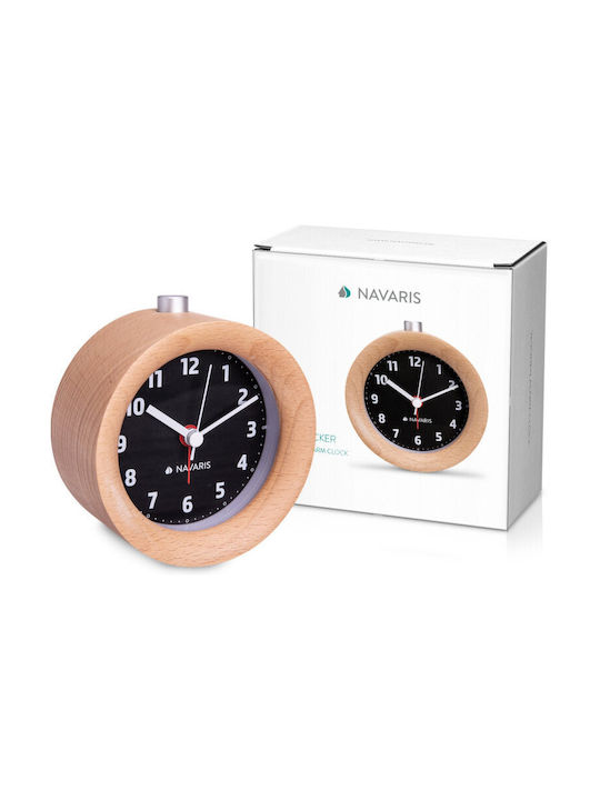 Navaris Navaris Tabletop Clock with Indicators Wooden with Alarm Clock Black