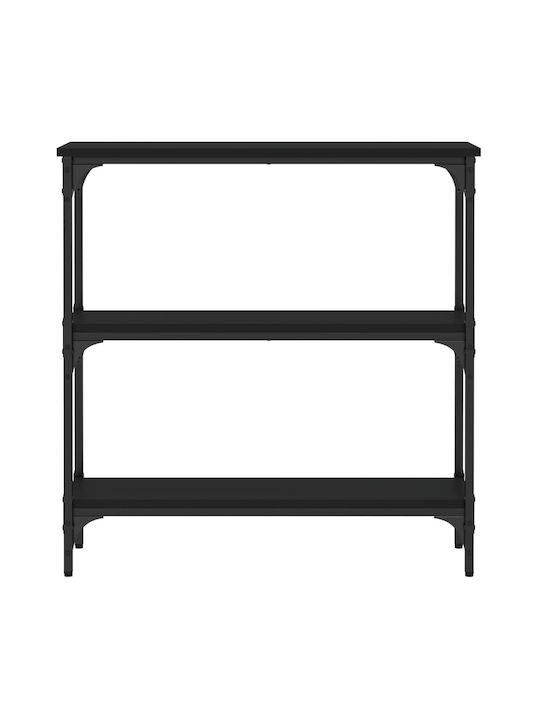 Console Table Wood & Metal Black L75xW22.5xH75cm