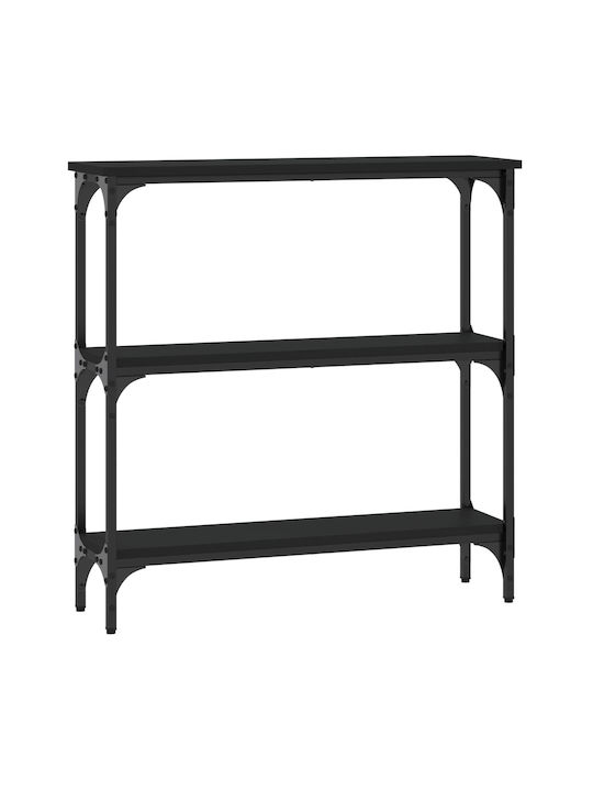 Console Table Wood & Metal Black L75xW22.5xH75cm