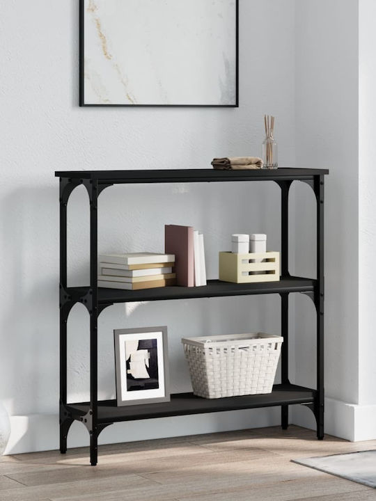 Console Table Wood & Metal Black L75xW22.5xH75cm