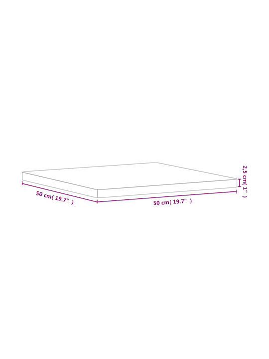 vidaXL Триъгълна Повърхност на масата Масивно дърво в Кафяв Цвят 50x50x2.5см 355973 1бр