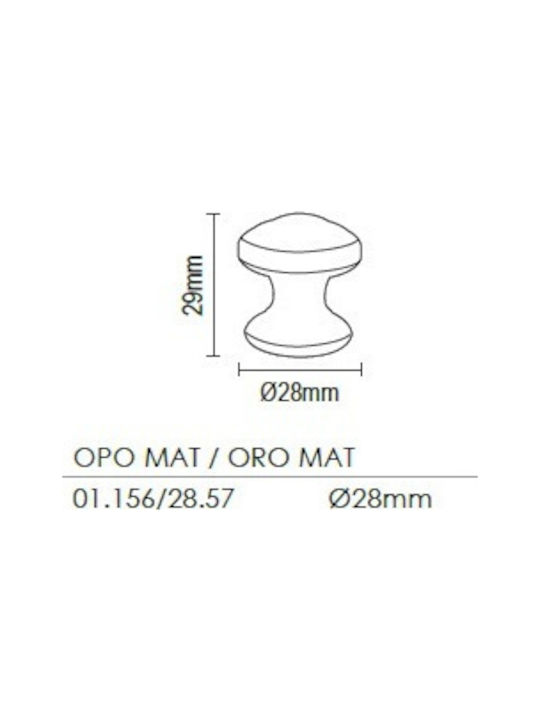 Viometale Πόμολο Επίπλου από Μέταλλο Ορο Ματ Φ28mm 01.156