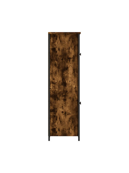 Floor-standing Living Room Display Cabinet made of Particleboard with Glass Smoky Oak 62x32x106.5cm