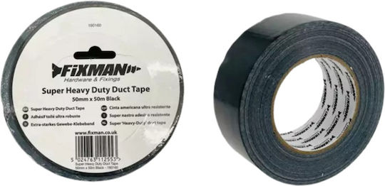 Fixman Αυτοκόλλητη Υφασμάτινη Ταινία Μαύρη 50mx50mm