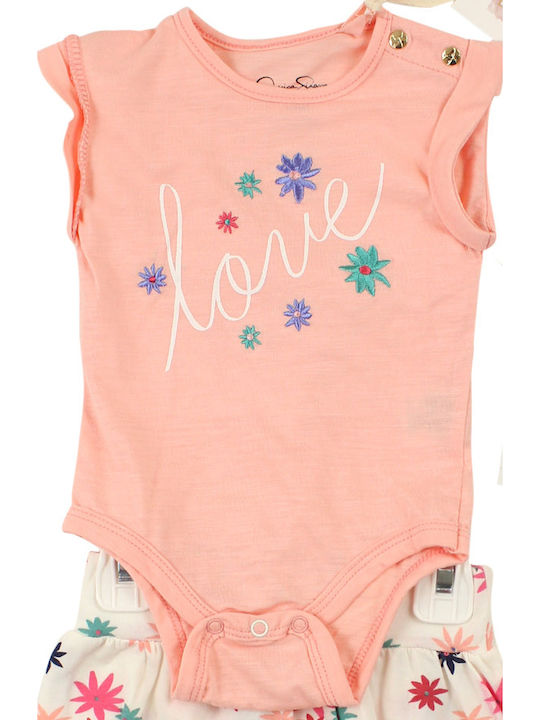 Jessica Simpson Set Baby Strampler mit Hose Rosa