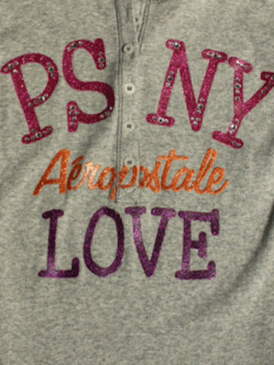 Aeropostale Kids Blouse Long Sleeve Gray