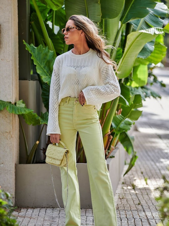 Matis Fashion Women's Long Sleeve Crop Pullover Beige