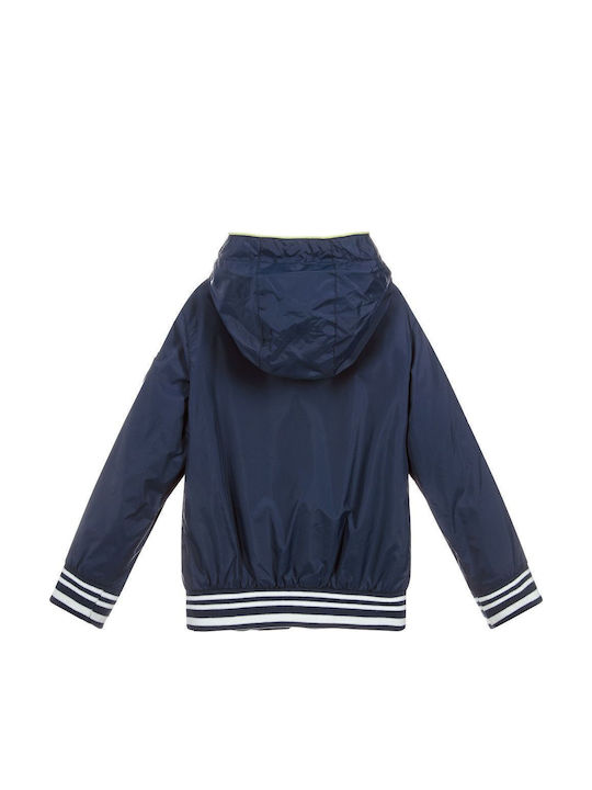Kinder Freizeitjacke Winddicht mit Kapuze Blue