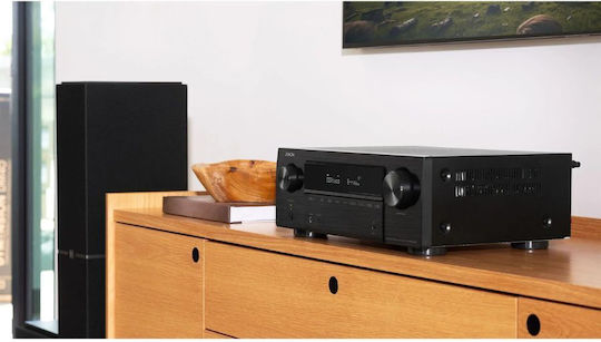 Denon AVR-X1800H Home Cinema Amplifier 4K/8K 7.2 Channels 80W/8Ω 175W/6Ω with HDR and Dolby Atmos Black