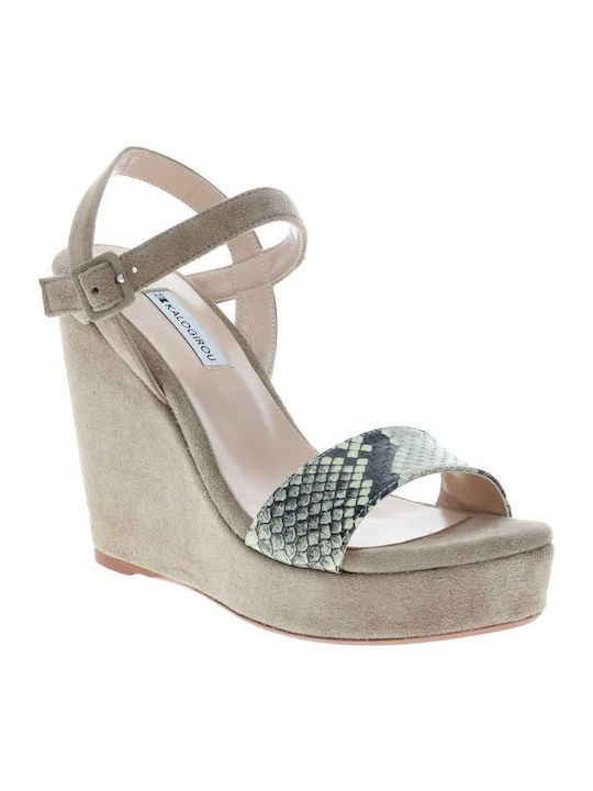 Damenplattformen Beige