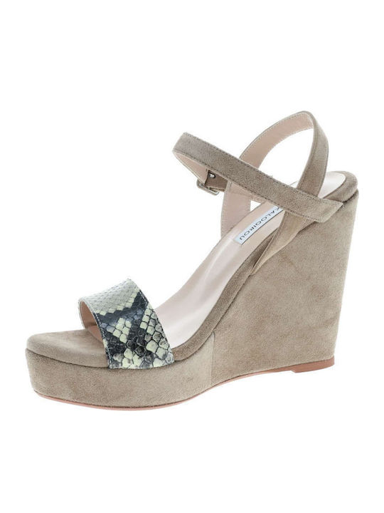 Damenplattformen Beige